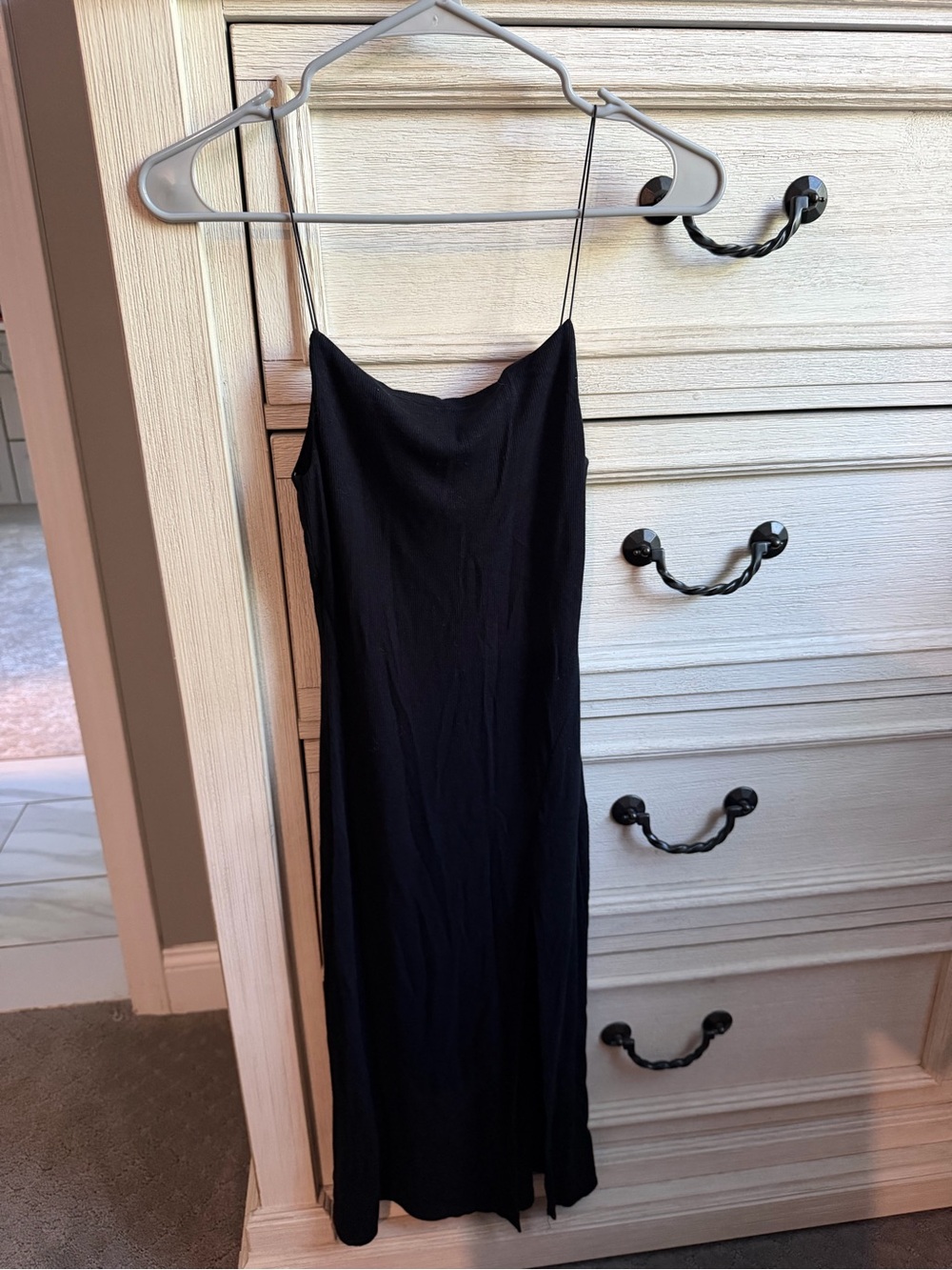 Joah Brown Black Strapless Slip Dress